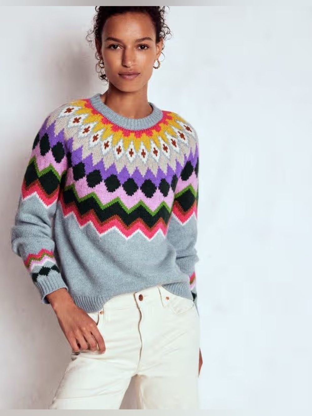 3-4Y Mini Boden Millie Macintosh Eleanor Fair Isle Sweater - Picture 11 of 13